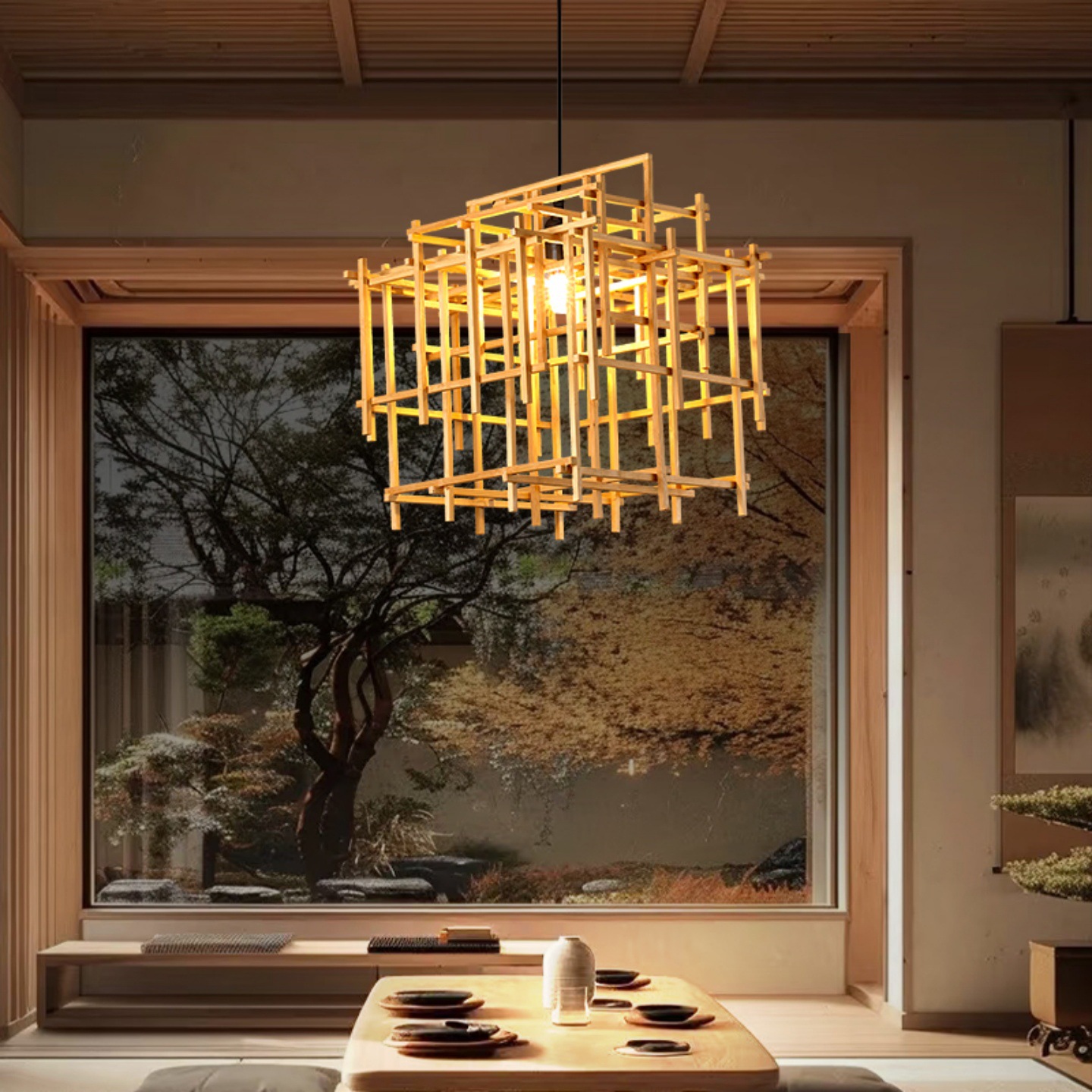 Nuevo restaurante chino Chandelier bar creativo Hotpot tienda de ropa comercial Zen sala de té Chandelier hotel