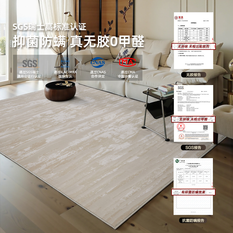 Alfombra sala de estar 2025 nueva alfombra de dormitorio sin lavable moderna simple alfombra de alta calidad impermeable alfombra insonorizante