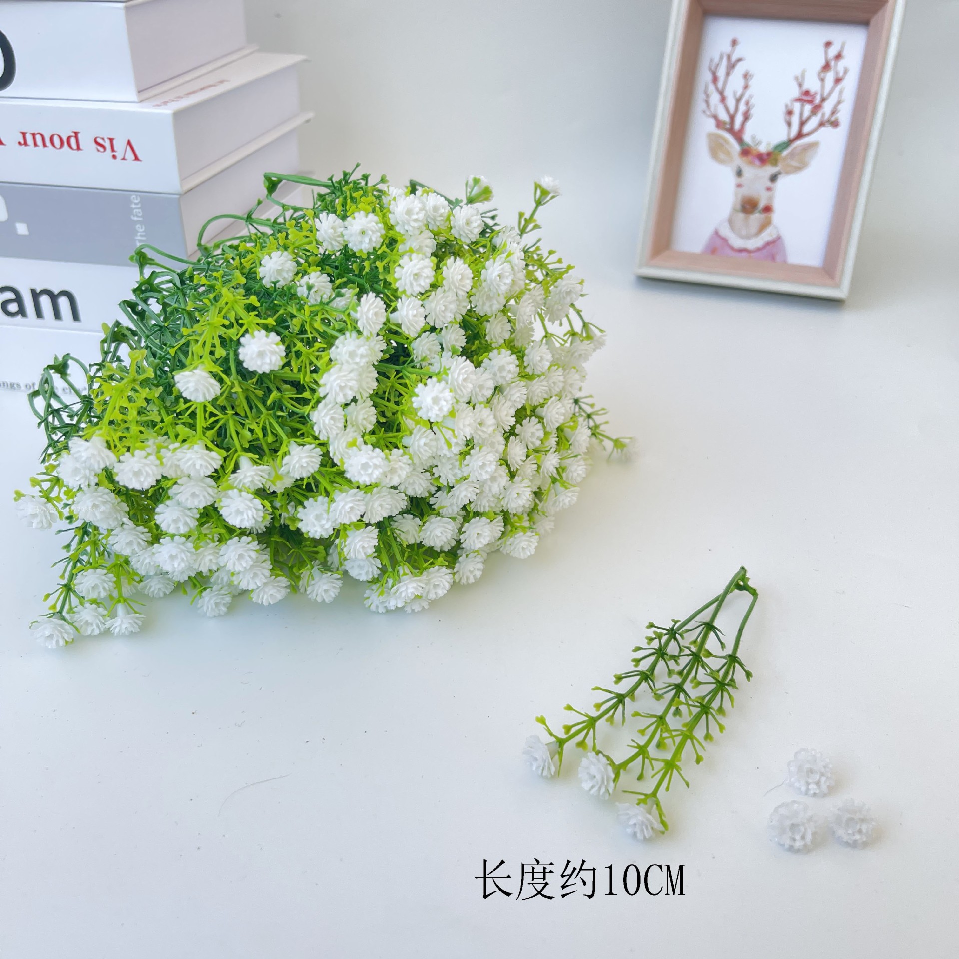 Ramo de mano Simulación Día de San Valentín Gypsophila Accesorios Plástico con flores y césped Ramo con césped y flores Materiales decorativos