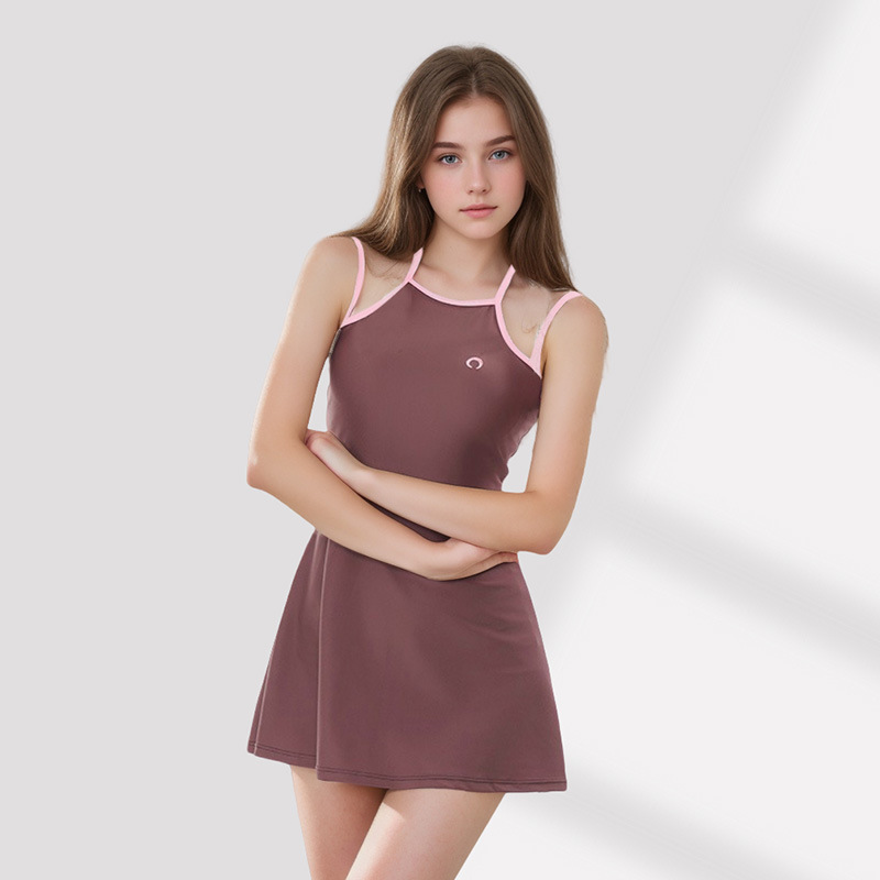 Traje de baño dividido de alta gama para mujer fibra de poliéster 88% 12% media luna vestido de honda irregular bolso sexy falda de cadera