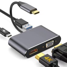 TYPE-C�DHDMI+VGA�ĺ�һ4K������չ�]PD USB3.0��伯�����D�Q��