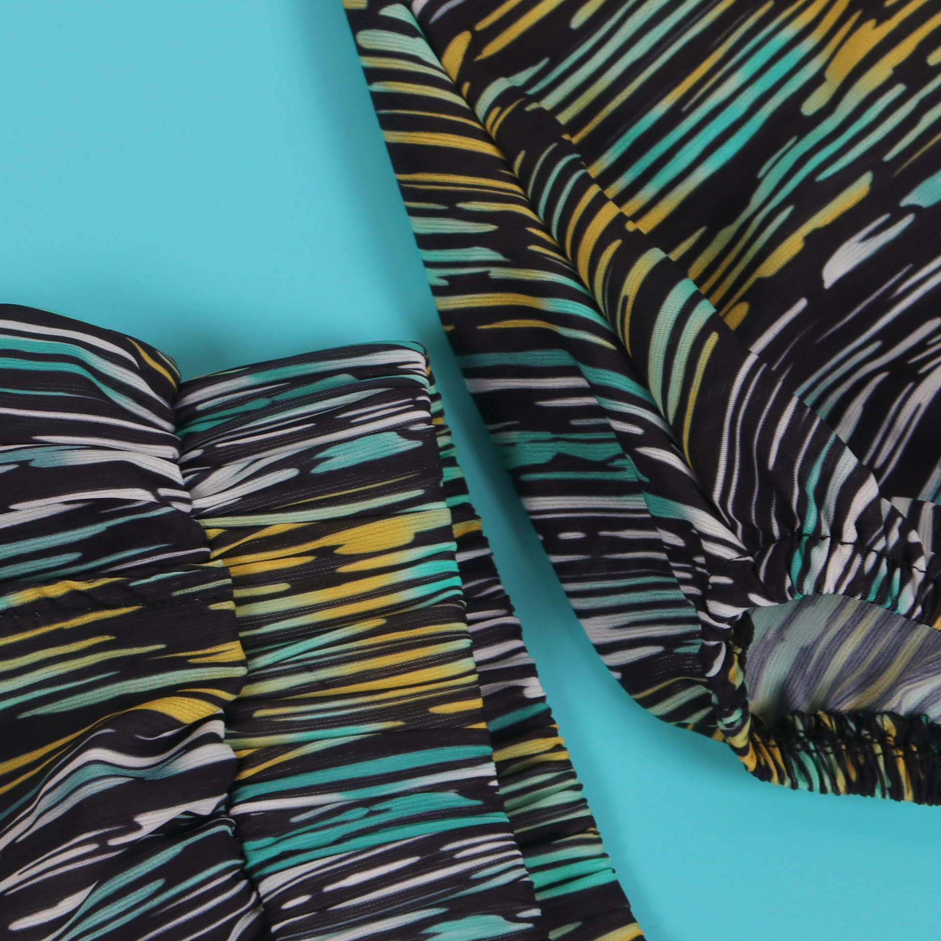 Women Popular Printed Contrast Color V-neck Wide Leg Two Piece Set 39 Women Popular Printed Contrast Color V-neck Wide Leg Two Piece Set