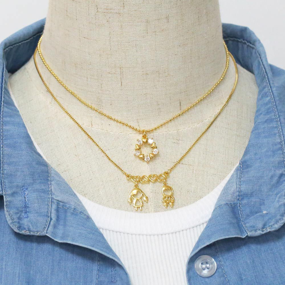 Fashion Human Round Heart Shape Copper Necklace Inlaid Zircon Zircon Copper Necklaces