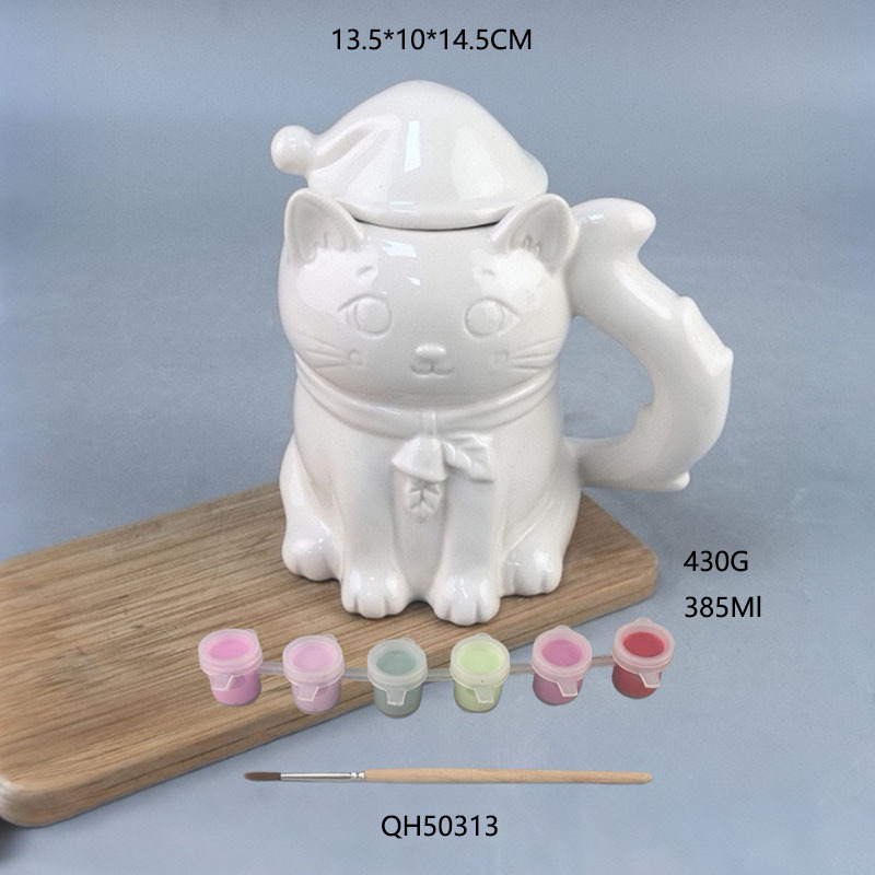 Regalos de Navidad cerámica DIY árbol de Navidad forma taza pintada taza de agua potable taza de leche taza de agua