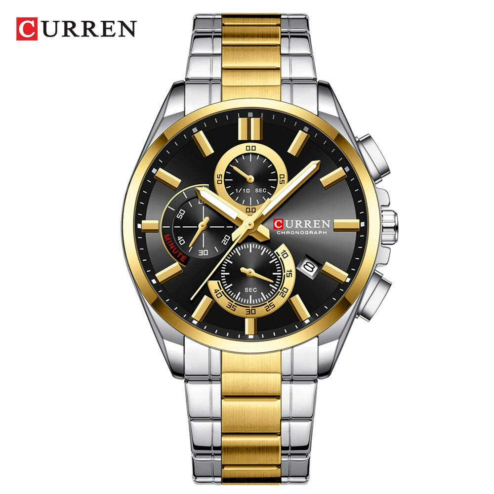CURREN/Karen 8475 мужские многофункциональные часы с шестью индикаторами, водонепроницаемые, крупный циферблат, мужские часы