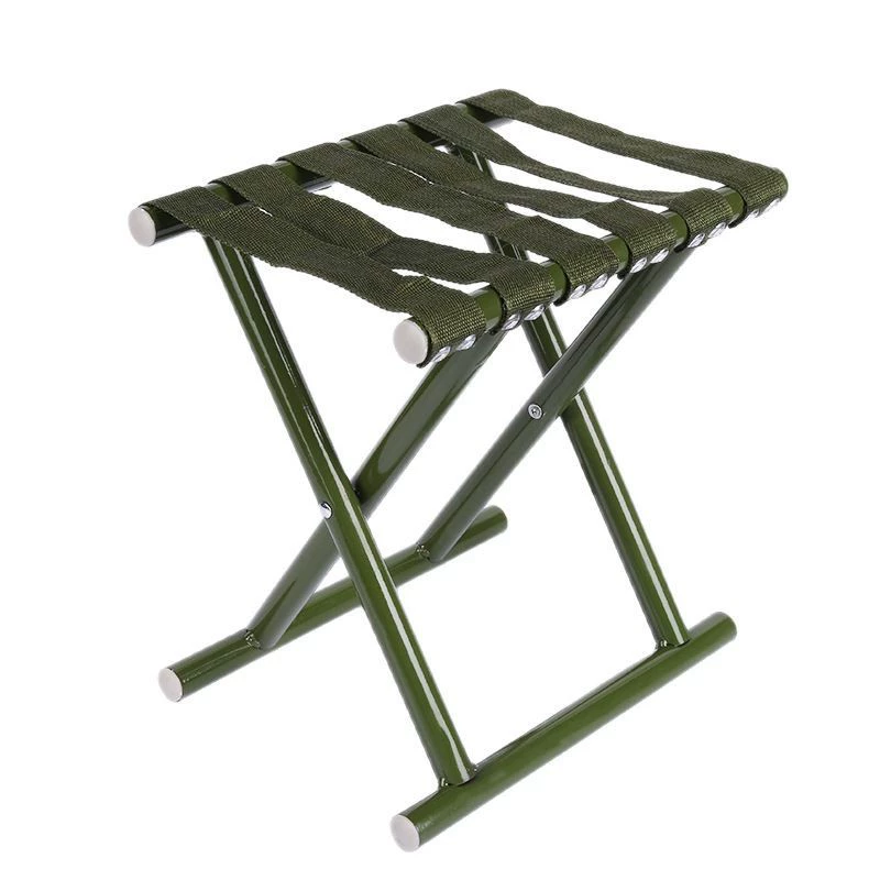 Складной металлический стул для улицы, цвета хаки, с заклепками, для рыбалки, для военной подготовки, оптом