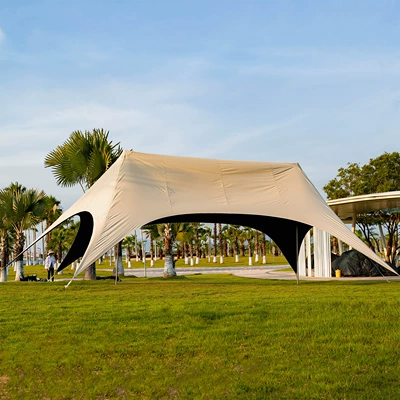 Extra-large and extra-high 3.2m high-height Avtomobil yan çətirləri - 400d-flowing-sand-gold-black-vinyl-10532