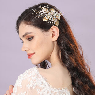 Hairgrip for bride pearl, hair accessory handmade, European style, flowered, wedding accessories