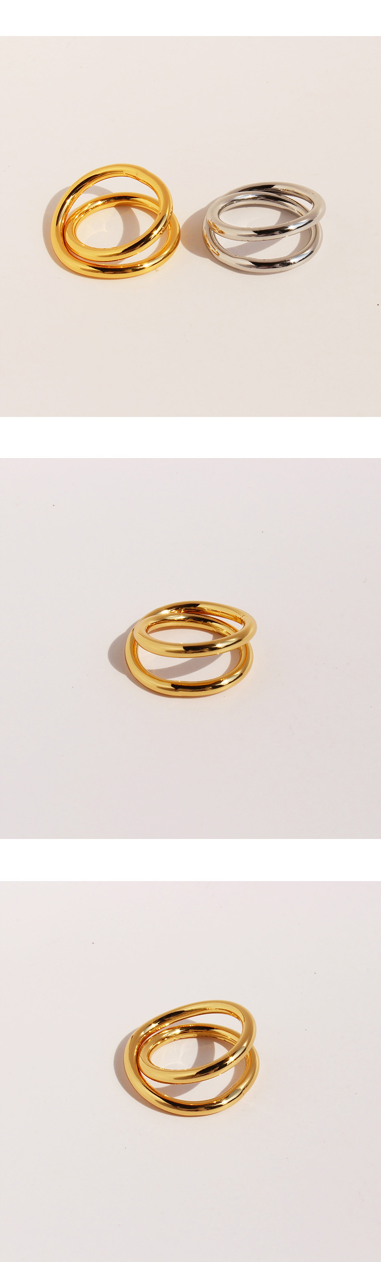 10g Weight 18K Gold Plated Plating Material Rings Classification Brass 18K Gold Plated Simple Style Classic Style Plating Solid Color Rings
