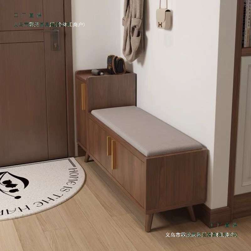 Shoe-Changing Bench for Home Entrance, Shoe Cabinet with Seat, Entryway Shoe Bench, Foyer Seating, Solid Wood Shoe Cabinet Integrated