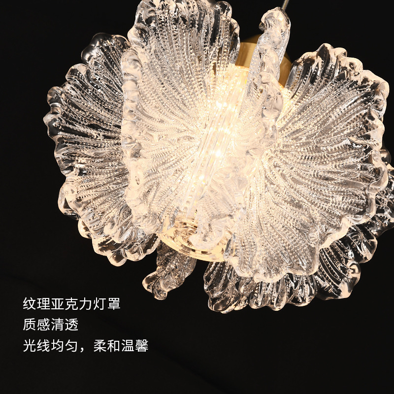 床头吊灯现代轻奢别墅亚克力吊灯复式客厅餐厅卧室床头小吊灯|undefined