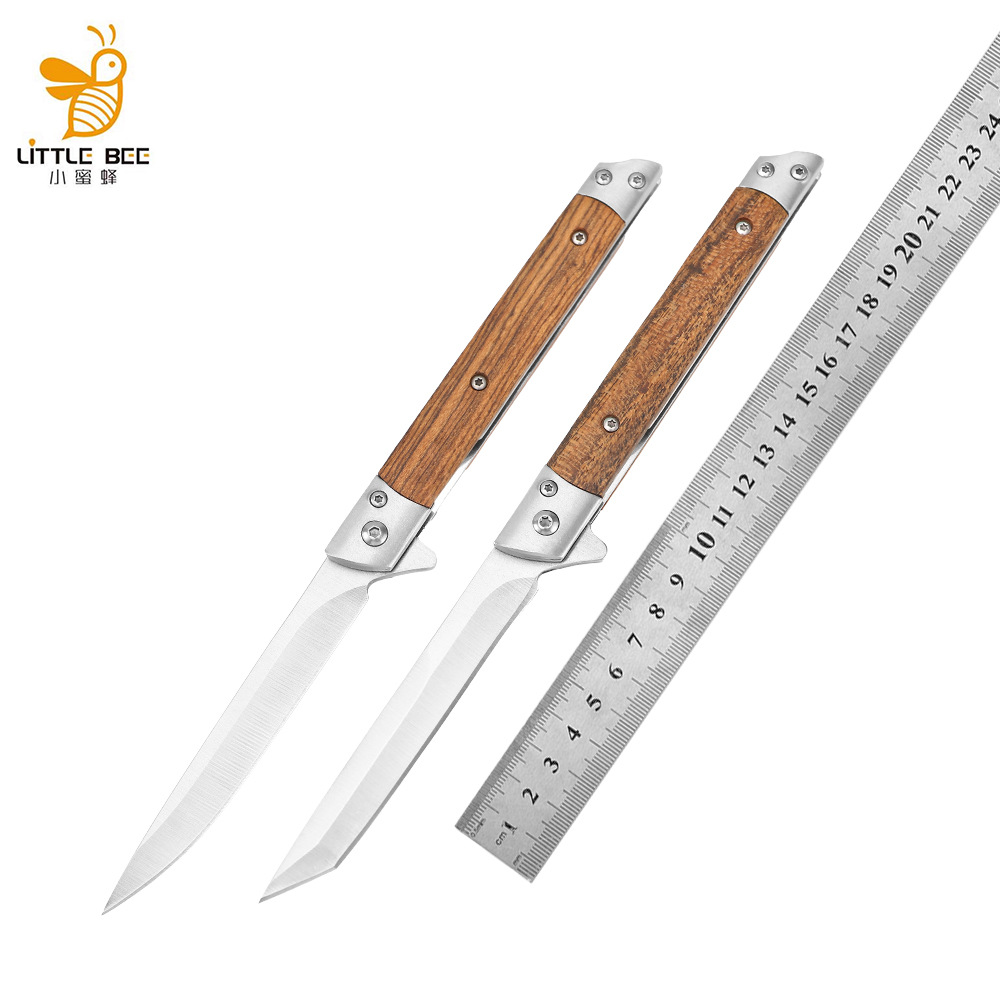 阳江高硬度小刀锋利折叠刀519随身便携户外刀具折刀皮套野营刀具