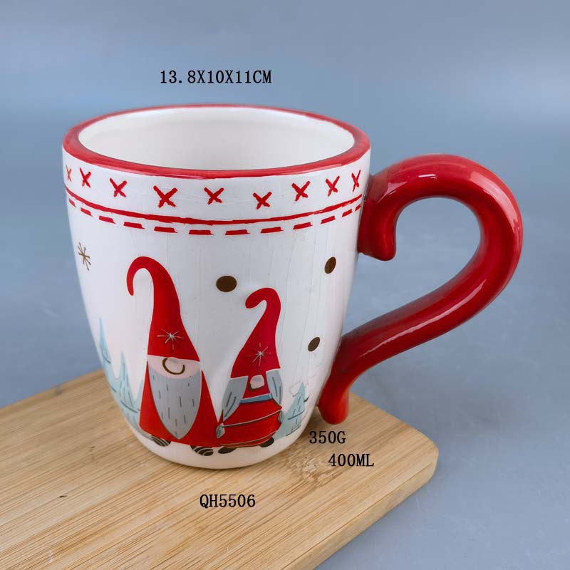 Navidad creativa transfronteriza atmósfera cerámica de oro tazas de Santa Claus tazas de Navidad artesanías cerámicas