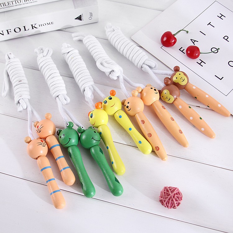 Promocional estudiante de escuela Primaria Mango de madera saltar la cuerda creativo niños lindos vacaciones pequeño regalo kindergarten entretenimiento fitness saltar la cuerda