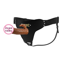 百乐男用震动穿戴裤空心仿真阳具皮裤代用裤成人情趣性用品22099Z