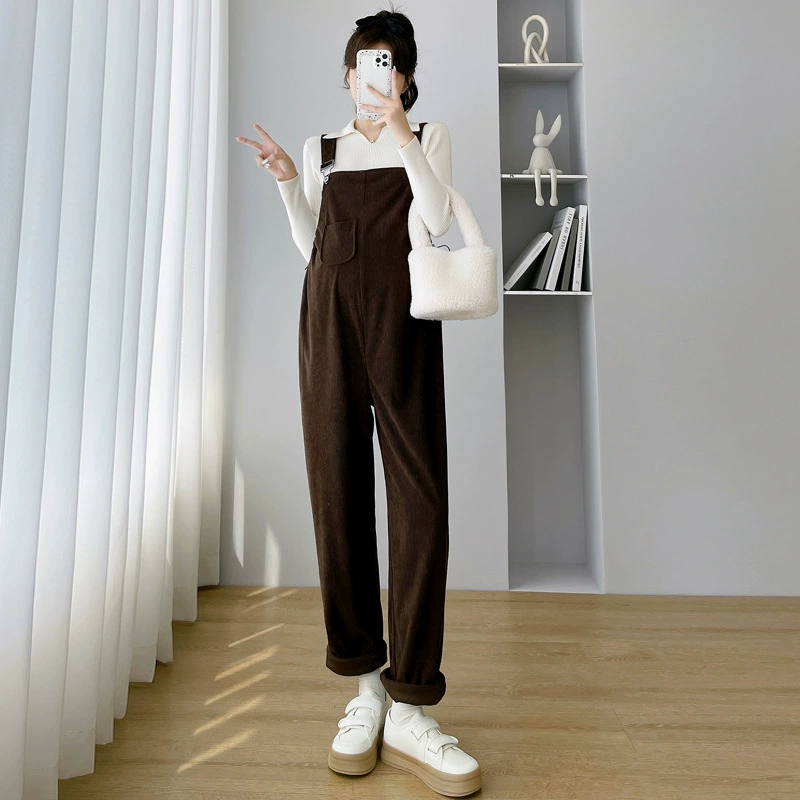 ВеснаOverall для беременных, вельветовые брюки, (Физика), плюс размер