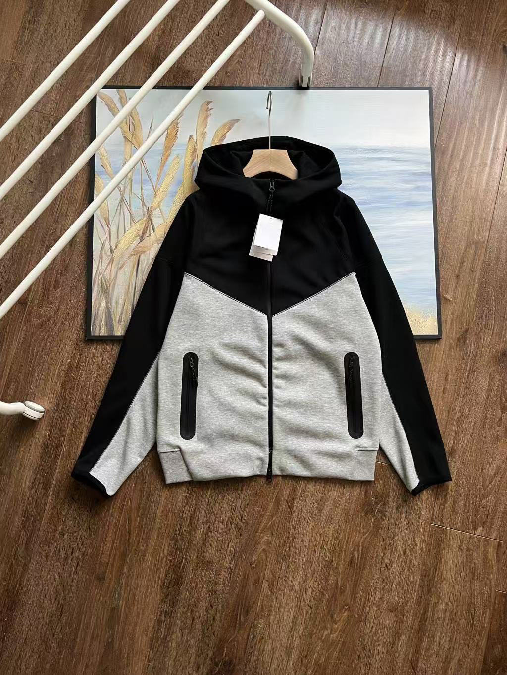 Chaqueta deportiva casual de algodón de capa de aire para hombre transfronterizo, traje de pantalones casuales 922-002 cardigan con capucha