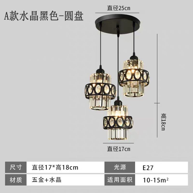 Araña de comedor, barra de bar simple moderna de tres cabezas, mesa de comedor creativa, dormitorio, personalidad, sala de estar, comedor, iluminación nórdica atmosférica