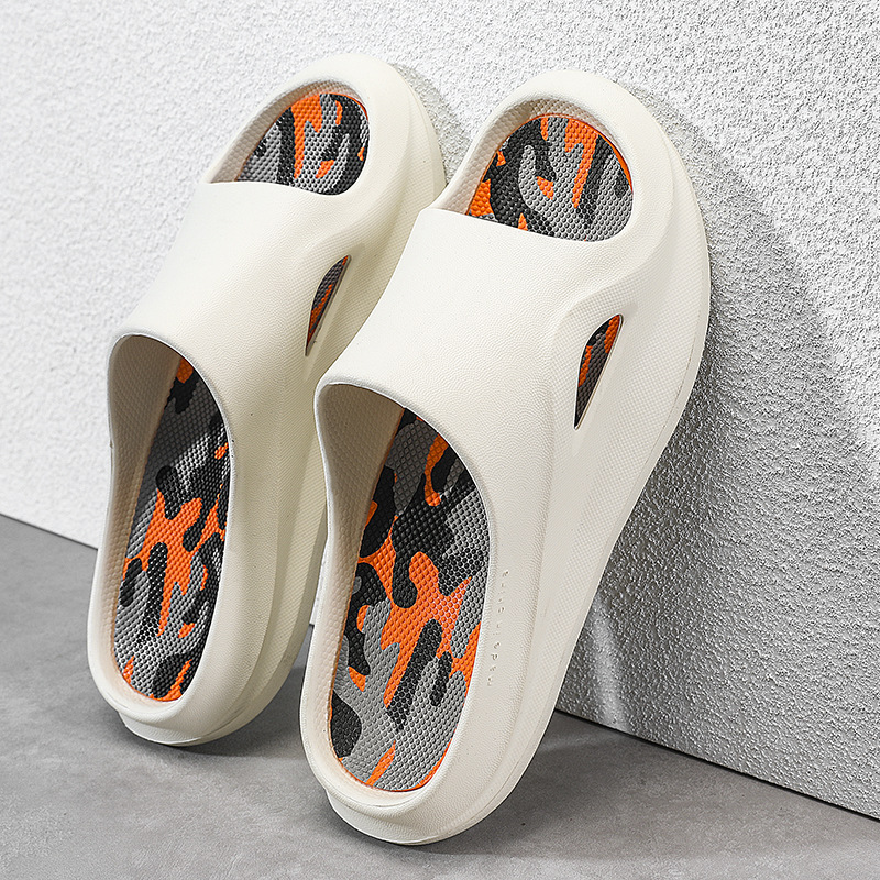 Zapatillas de verano para hombres pisar mierda sensación de fondo grueso elevación fuera del baño Eva zapatillas de verano un agente de pelo
