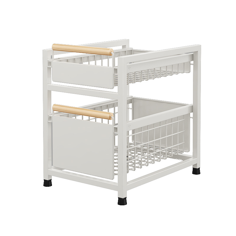 Estante de almacenamiento del Gabinete estante de almacenamiento del fregadero de la cocina multifuncional tazón plato condimento almacenamiento extraíble organizador en capas rack