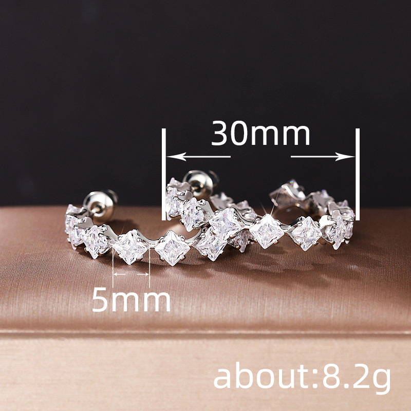 Orecchini a lobo in zircone e cristallo per donna e uomo eleganti_voghion.com
