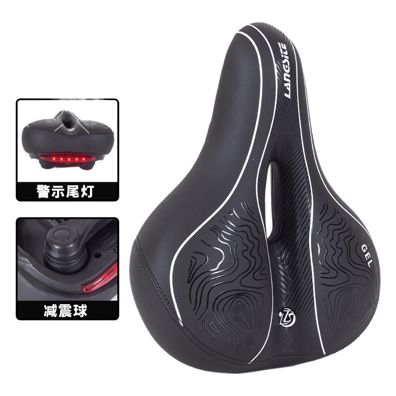 Cojín de bicicleta sillín grande sillín de bicicleta amortiguador de bicicleta de montaña asiento transfronterizo con luz en stock