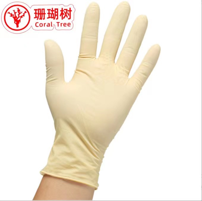 一次性乳胶手套加厚9寸12寸净化手套千级橡胶手套无粉手套高弹防