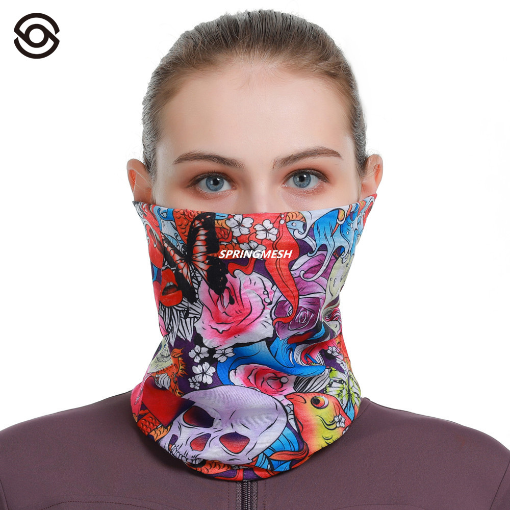 Sun Protection Mask, Cycling Face Mask, Motorcycle Head Scarf, Skull Seamless Magic Headscarf