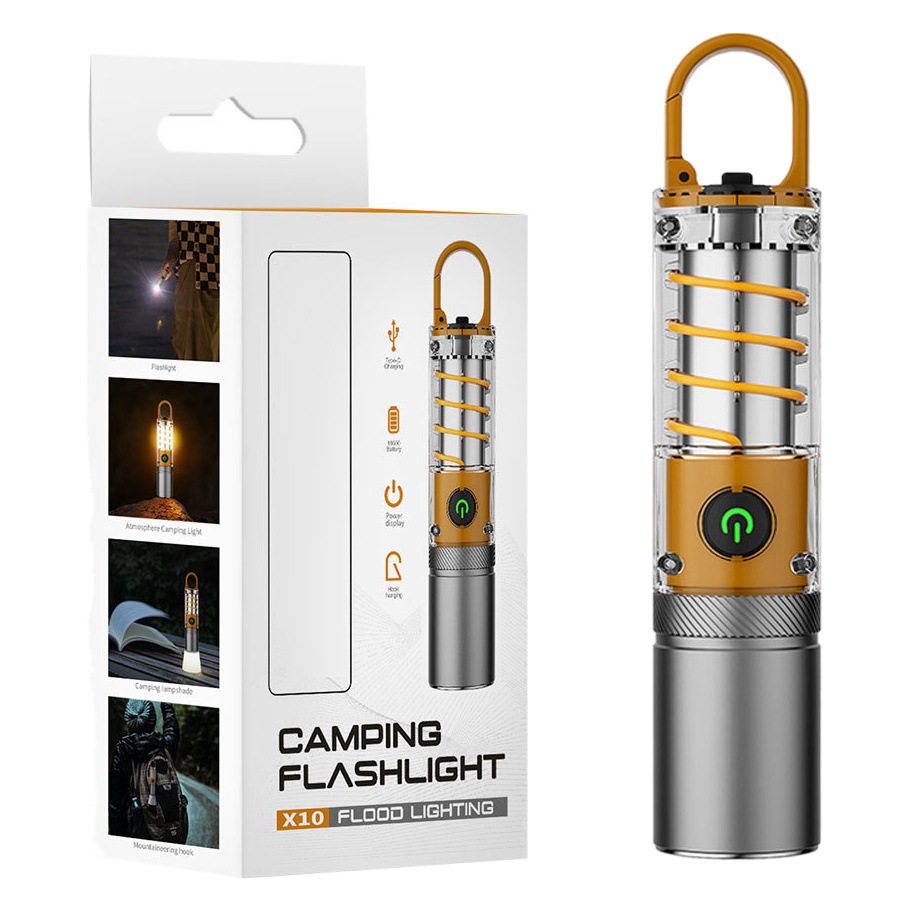 Linterna potente para exteriores｜Largo alcance con luz lateral｜Camping y emergencia｜Producto transfronterizo