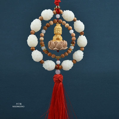 Car hanging, Factory Direct Supply of Boxwood - double-ring-guanyin-thuja-red-tassel