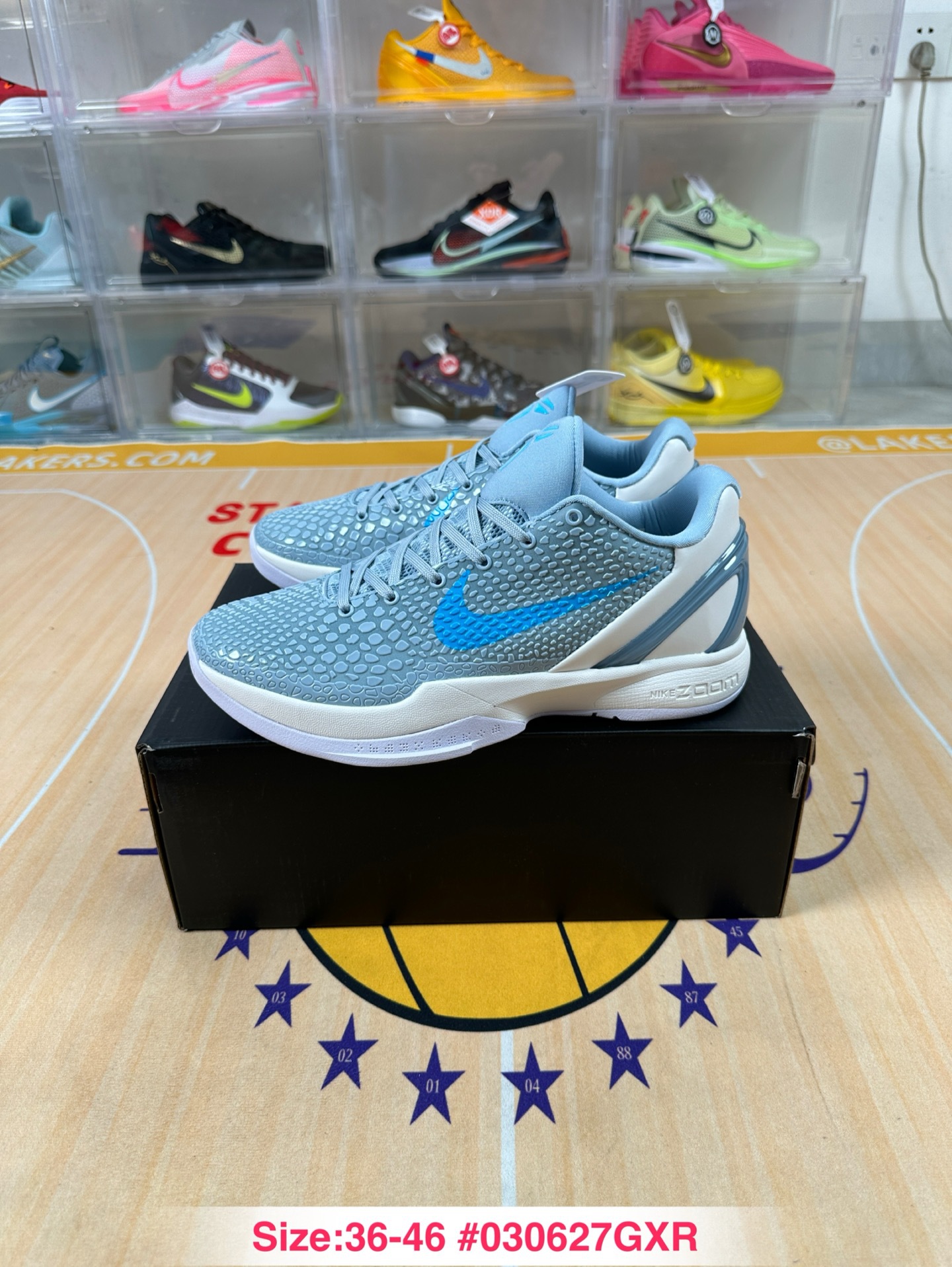 Zapatos Pitian versión original pura Kobe 6 generación zapatos de baloncesto Kobe 6 hornet azul tablero de carbono zapatos deportivos de combate real para hombres y mujeres