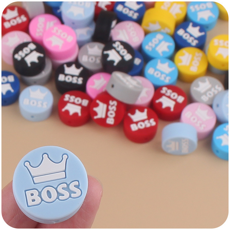 Nuevo bebé suministros dibujos animados BOOS redondo silicona pequeño mordedor DIY bebé molar pezón anti-caída cadena Accesorios