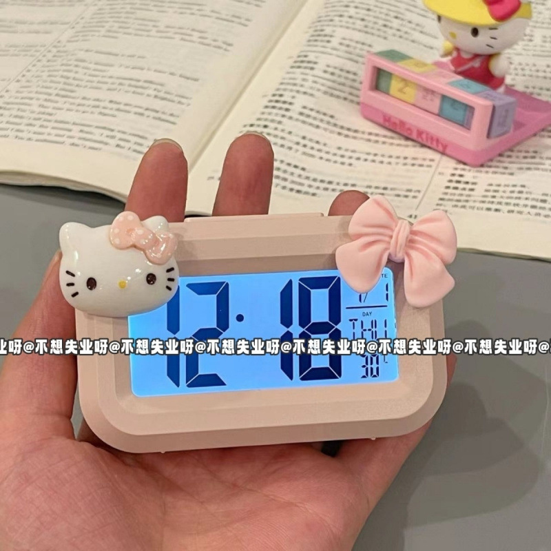 キティミニ発光学生目覚まし時計かわいいタイミング多機能ポータブル寮デスクトップコンパクト卓上時計|undefined
