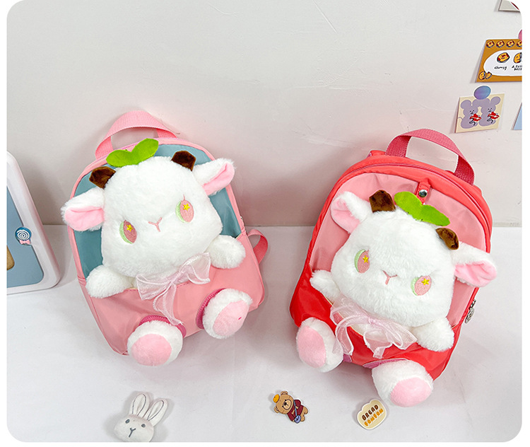 Children's schoolbag cartoon doll backpack 2022 New style fashionable and cute color-blocking plush small backpack for boys and girls undefined