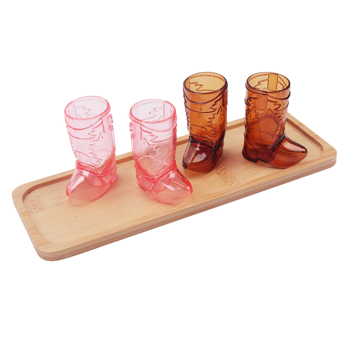 Botas de vaquero Copas de vino de plástico Bebidas de fiesta temáticas de vaquero occidental Copas de vino transparentes Suministros de despedida de soltero