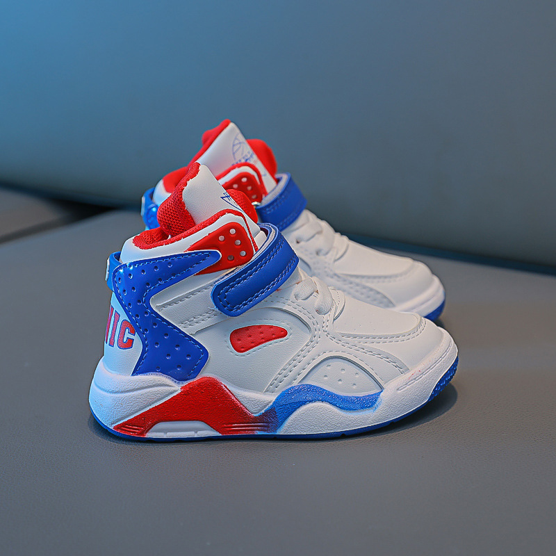 Basketball 2023 Herbst Winter Neue Jungen High Top Plüsch Sportschuhe Kleine und Mittlere kinder_voghion.com
