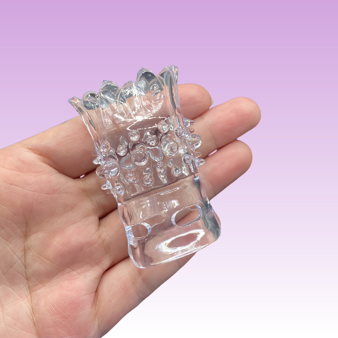 Condón de cristal con forma de diente de lobo para hombre, condón con púas para el pene, condón con bloqueo de semen, productos sexuales eróticos para parejas adultas, venta al por mayor.