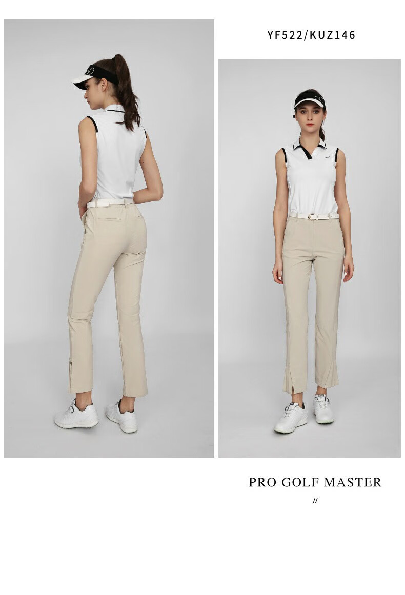 Quần golf nữ dài tôn dáng xếp ly thoáng khí nhanh khô PGM — KUZ146-Kaki, KUZ146-màu trắng, KUZ146-màu xanh nước biển chi tiết 11