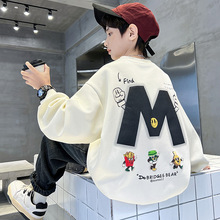 男童卫衣秋装学生新款时尚卡通中大童春秋季韩版男孩长袖宽松上衣