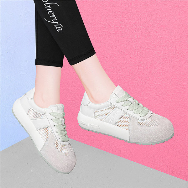 Giày sneaker nữ đế dày phối màu thời trang xuân hè 2026, lưới thoáng khí — 7115 Màu xanh lá cây, 7115 Màu vàng, 7115-1 Trái cây xanh, 7115 -1 Màu vàng
