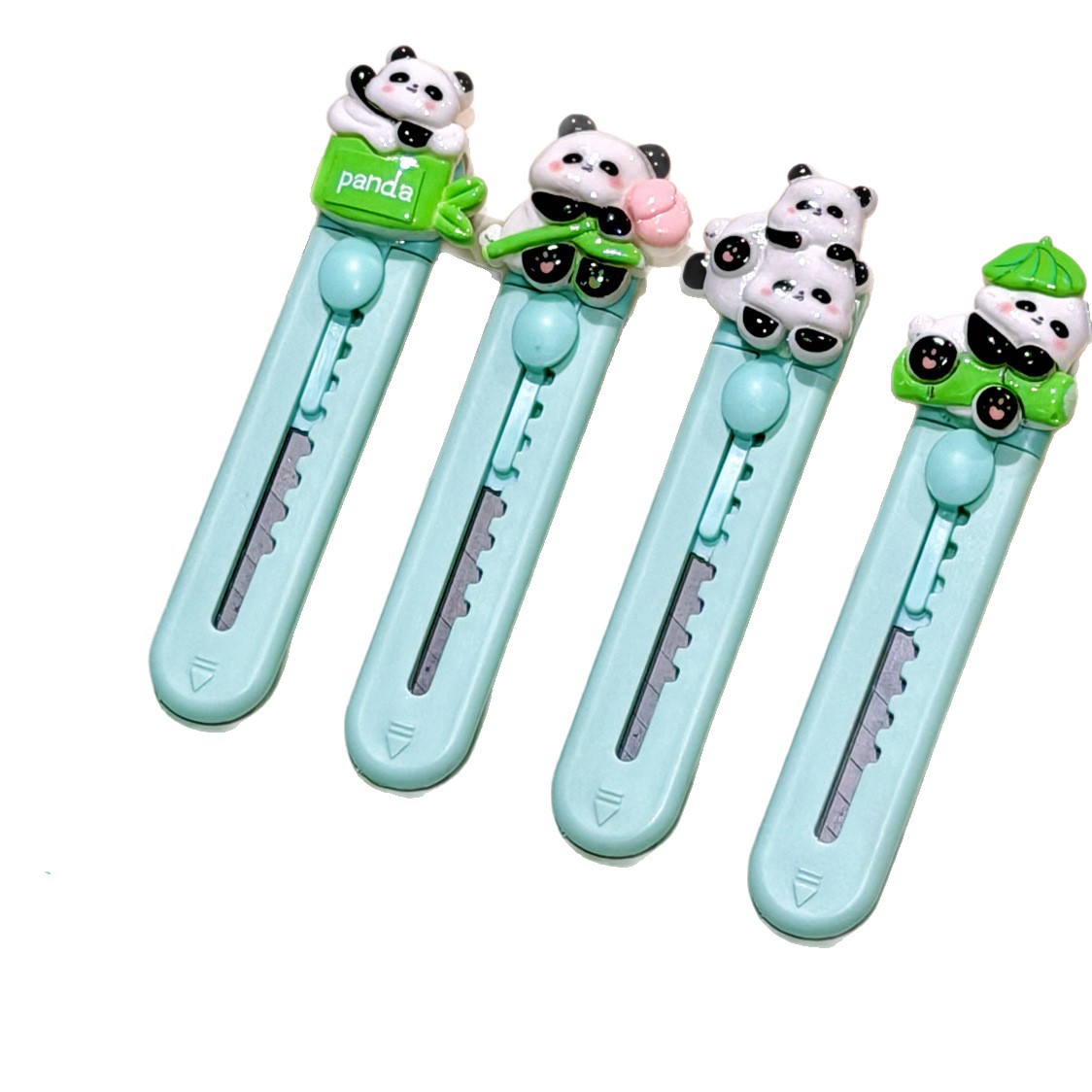 Cuchillo de arte de resina panda adorable estudiante pequeño mini cuchillo de papel pintado desmontar cuchillo de entrega rápida cuchillo de apertura al por mayor