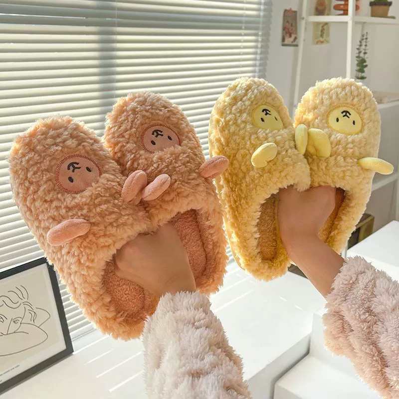 2023 новые милые хлопковые тапочки, утолщенные домашние хлопковые тапочки для пола, женские зимние теплые домашние пушистые Тапочки