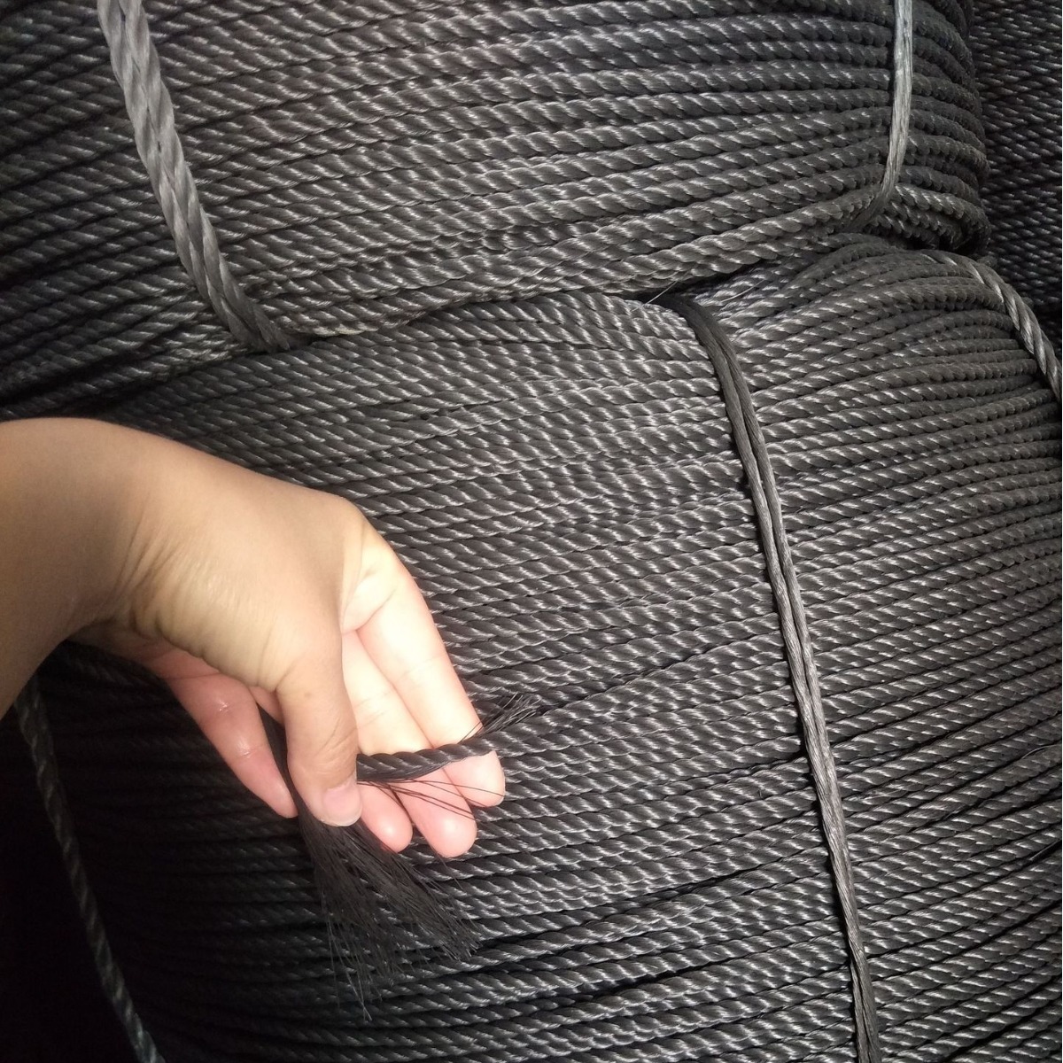 绳黑绳PE塑料绳养殖黑绳产农用大马力合股绳捆绑绑带拉绳PP绳