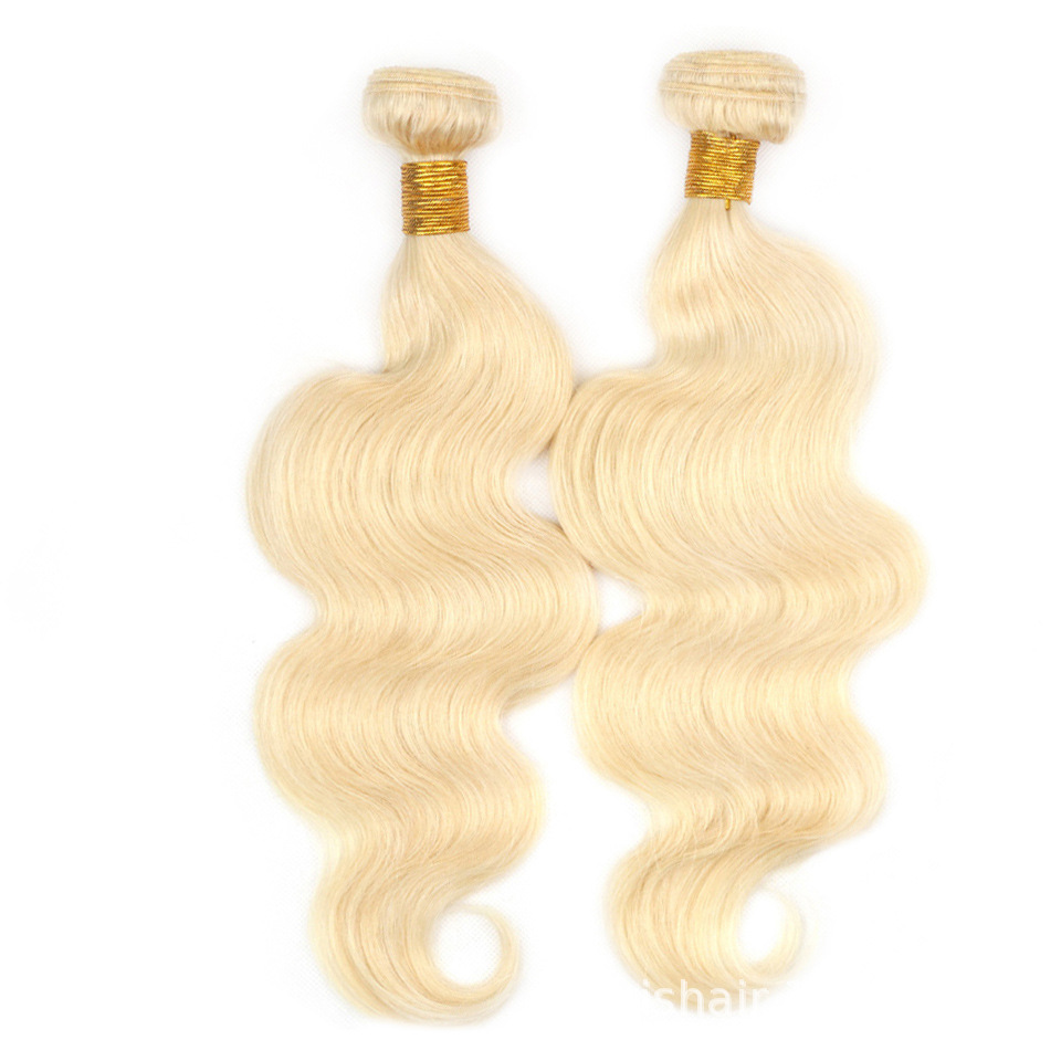 8A 613 color rubio cortina de pelo peluca onda del cuerpo banda de pelo real 613 bandas de pelo