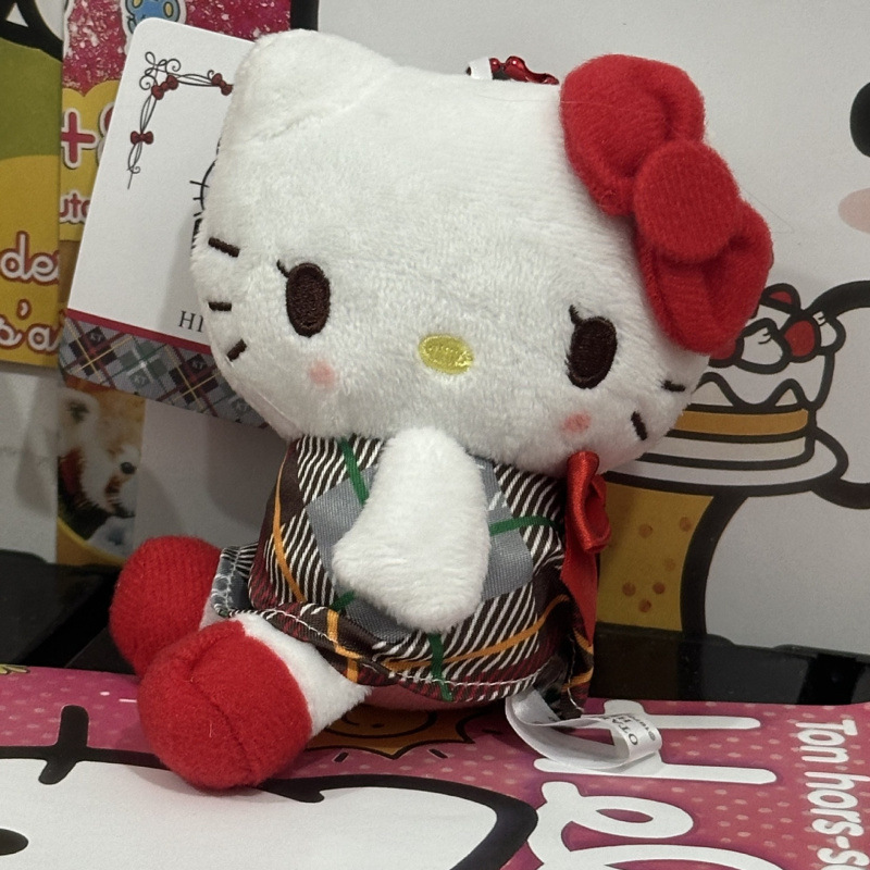 黑色草帽kitty帽宝宝挂件爱心扣公仔玩偶可爱赫本风挂饰钥匙扣|undefined
