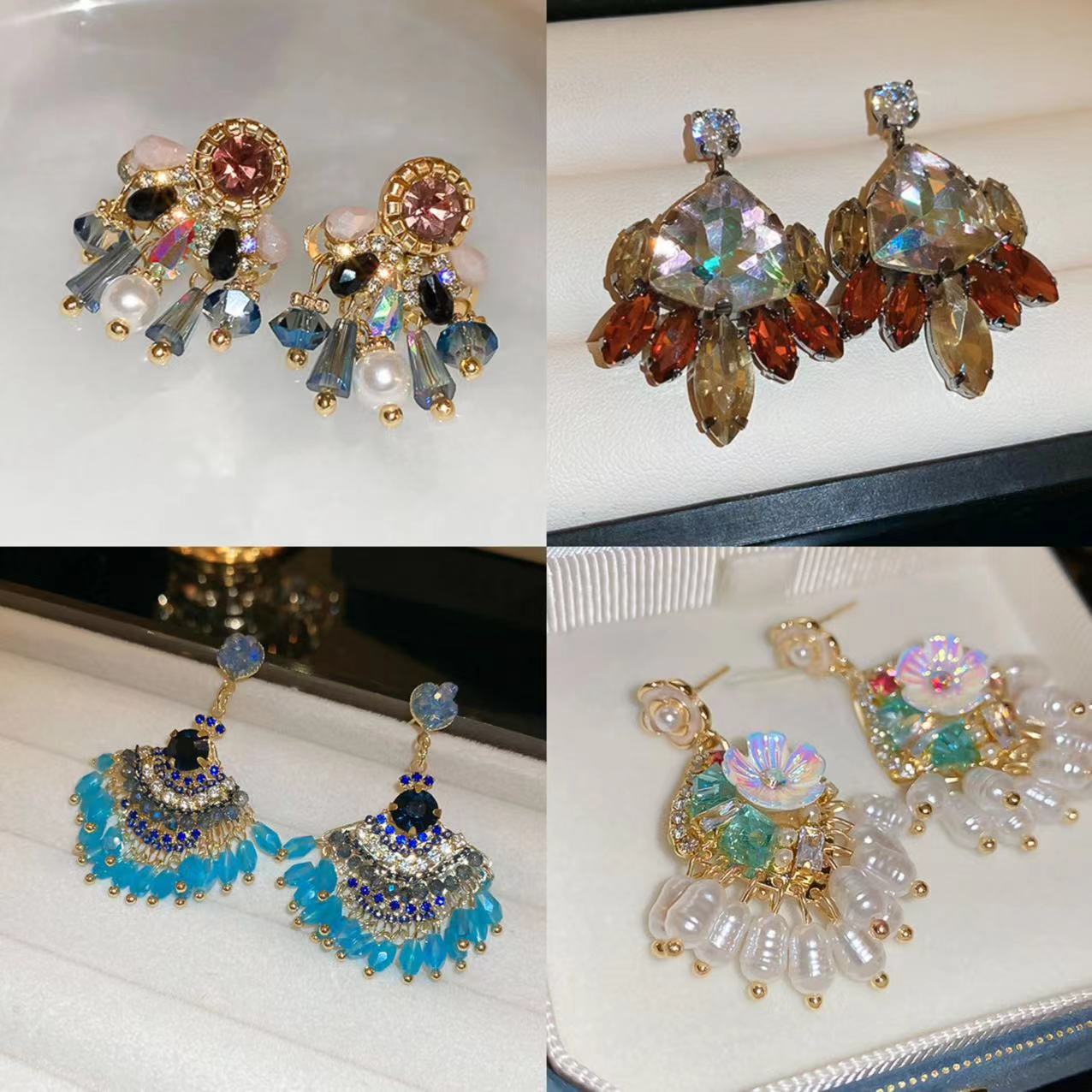 Pendientes de mariposa de cristal artificial degradado de aguja de plata chapado en oro real 2025 nuevos pendientes pendientes de moda exquisita mujer