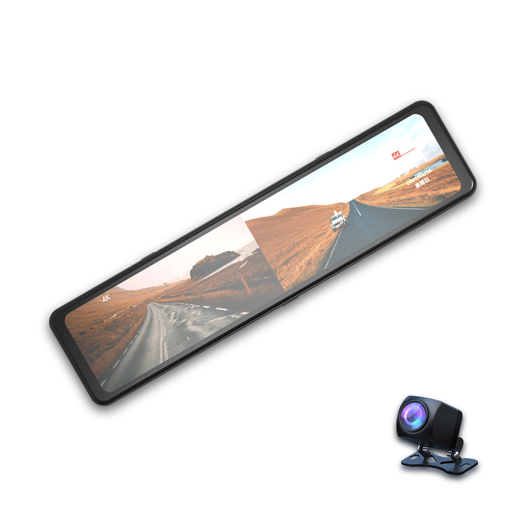 4K Auto DVR 3840*2160P Dash Cam Rückspiegel 12 Zoll Video Recorder Sony IMX335 Dual Objektiv auto Kamera Parkplatz Monitor_voghion.com