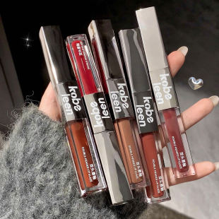 kobeleen Double Lip Glaze Matte Velvet Lip Mud Clear Glass Doodle Lips Do Not Pull Dry Water Mirrored Lips