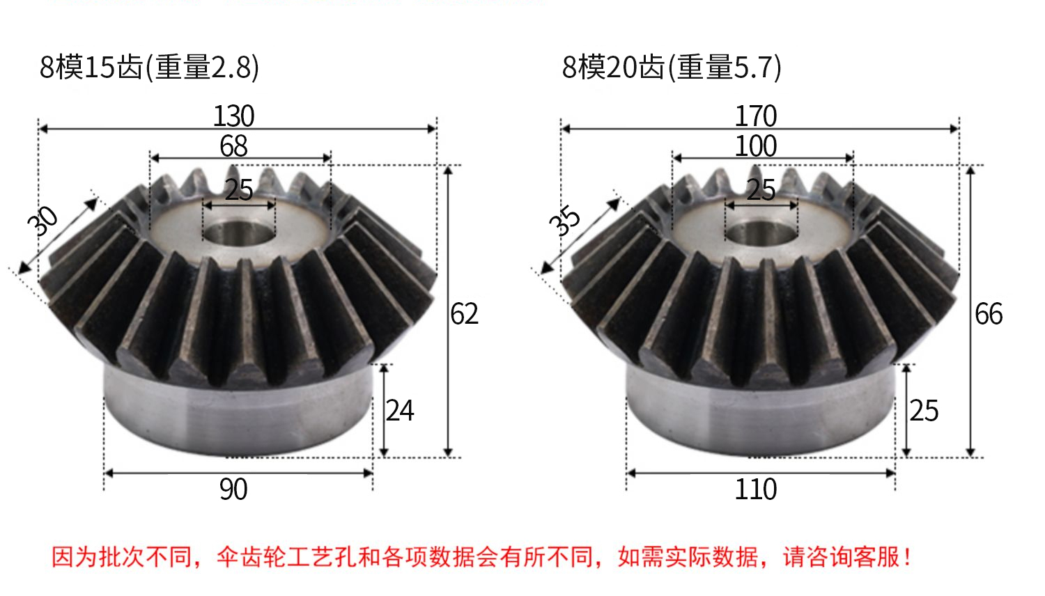 Metal bevel gear, 45# steel, hardened, 90-degree transmission, 15 to 40 teeth, conical gear, straight-tooth bevel gear 1:1