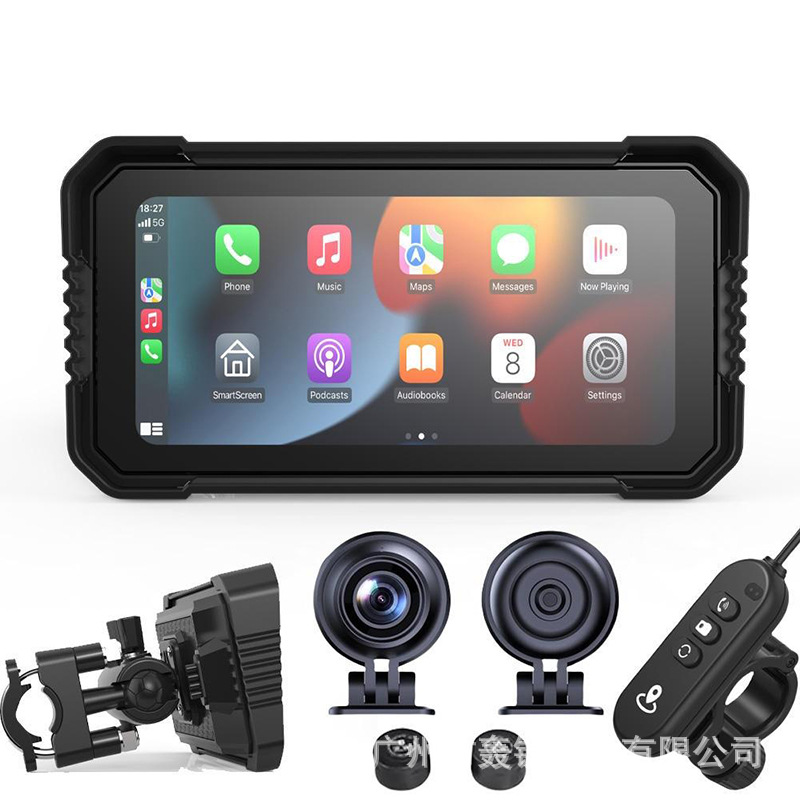 Motorcycle Driving Recorder Carplay Screen Projection Gps Navigation 1080P Tire Pressure Detection Waterproof and Dustproof